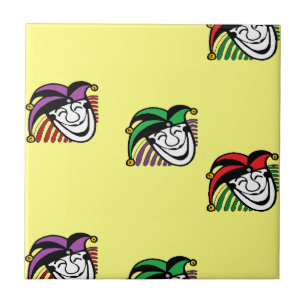 Joker colourful hats pattern yellow tile