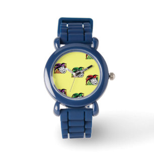 Joker colourful hats pattern yellow watch