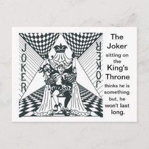 Joker on King's Throne - Postcard