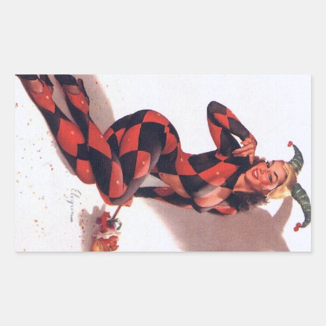 Joker Pin Up Rectangular Sticker (Front)