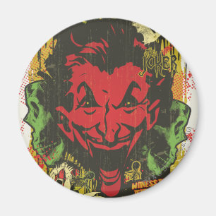 Joker Retro Comic Book Montage Magnet
