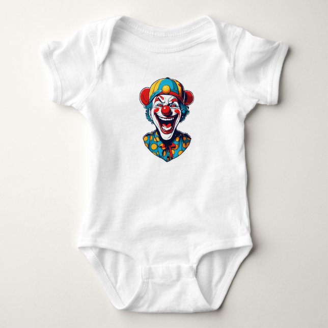 "Joker’s Carnival: Retro Comic Book Logo" Baby Bodysuit (Front)