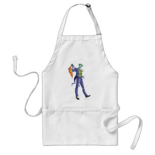 Joker stands with gun standard apron