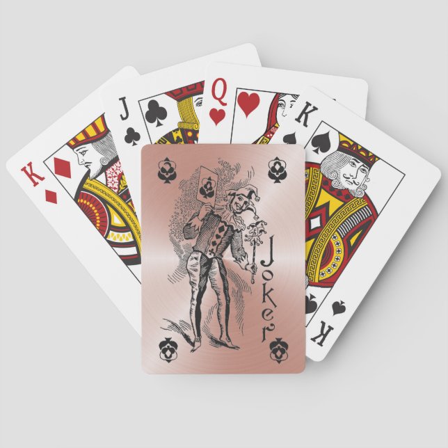 Joker with Rose Gold Classic Playing Cards (Back)