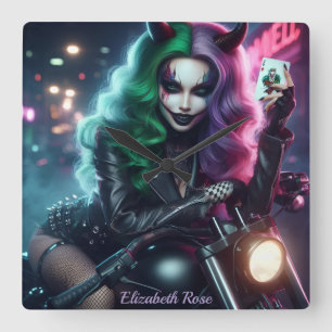 Joker's Wild Square Wall Clock