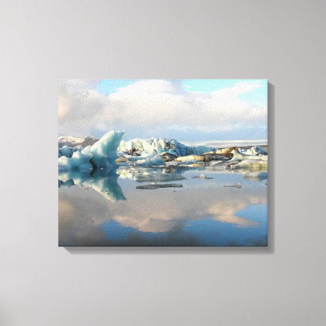 Jokulsarlon iceberg lake reflection canvas (Front)