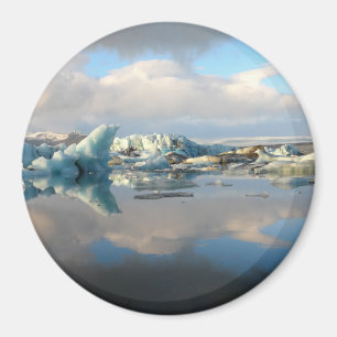 Jokulsarlon iceberg lake reflection round magnet