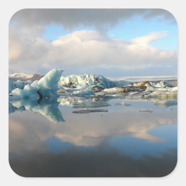 Jokulsarlon iceberg lake reflection sticker (Front)