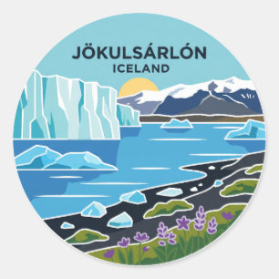 Jökulsárlón Iceland Classic Round Sticker