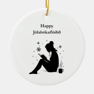 Jolabokaflod - Iceland Book Flood Ceramic Tree Decoration