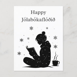 Jólabókaflóð – Icelandic Book Flood, Custom Gift Holiday Postcard