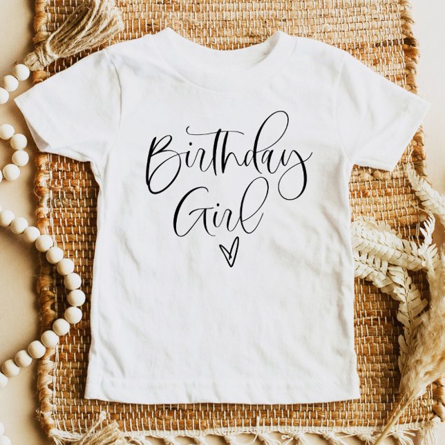 JOLIE Cute Modern Boho Script Birthday Girl Baby T-Shirt (Creator Uploaded)