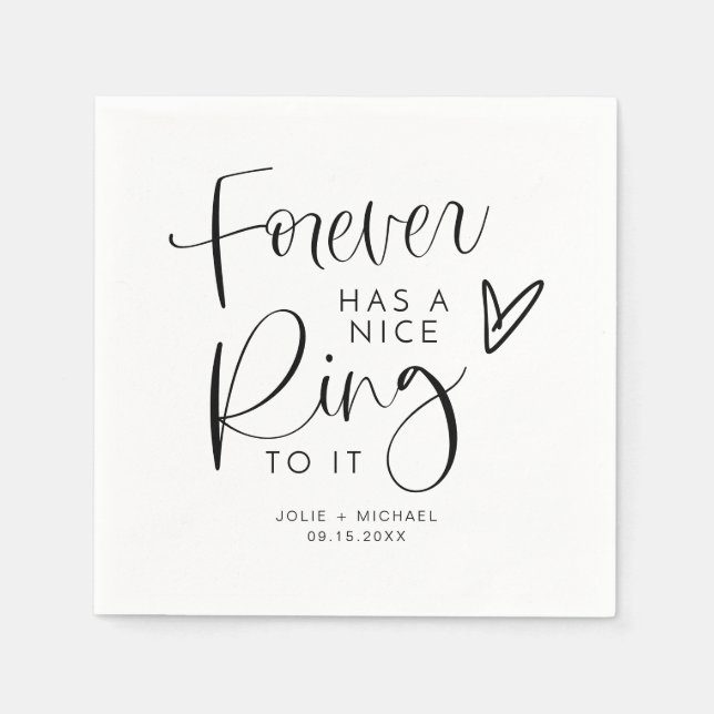JOLIE Forever Has a Nice Ring to It Engagement Napkin (Front)