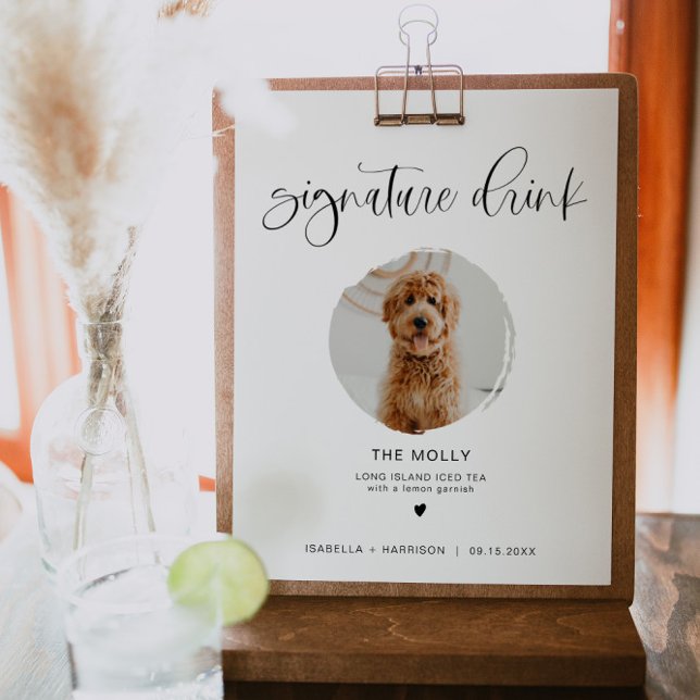 JOLIE Minimal Boho 1 Photo Pet Signature Drink Poster (Creator Uploaded)
