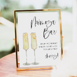 JOLIE Minimalist Bohemian Bridal Mimosa Bar Sign<br><div class="desc">This mimosa bar sign features two styled mimosas,  a cute boho handwritten font,  and a modern minimalist design. Easily change the font and background colour to match your event. This is perfect for a wedding,  couple's shower,  bridal shower,  engagement party or any other special event.</div>