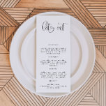 JOLIE Minimalist Bohemian Simple Menu<br><div class="desc">This menu features a cute bohemian handwritten font and modern minimalist design. The simple black and white colour combination makes it the perfect addition to any event. Use this menu for your wedding reception,  bridal shower,  retirement party,  etc. Edit *most* wording to meet your needs.</div>