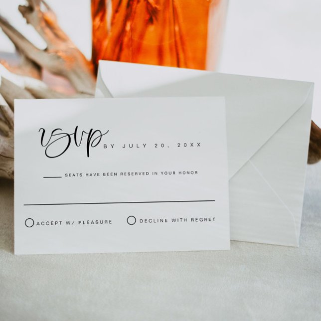 JOLIE Minimalist Bohemian Wedding RSVP Postcard (Creator Uploaded)