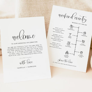 JOLIE Minimalist Boho Welcome Letter Timeline Card