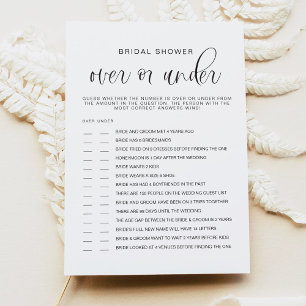 JOLIE Minimalist Over or Under Bridal Shower Game Invitation