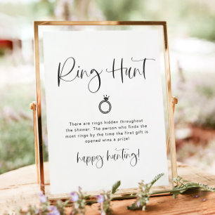 JOLIE Minimalist Ring Hunt Bridal Shower Game Poster