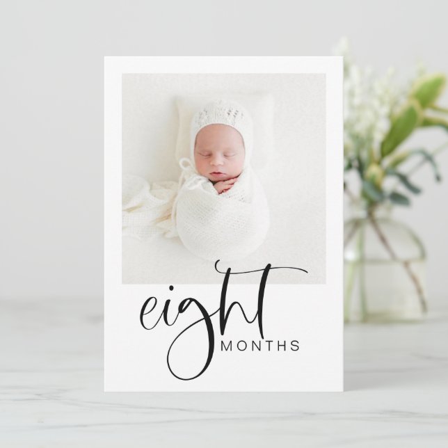 JOLIE Modern 1st Birthday Milestone Photo Banner Invitation (Standing Front)
