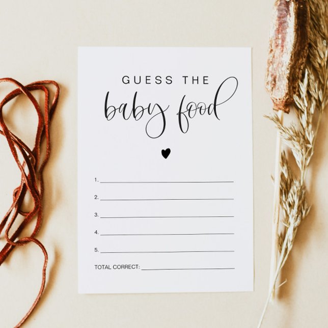 JOLIE Modern Boho Guess the Baby Food Game   Invitation (Creator Uploaded)