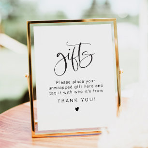 JOLIE Simple Typography Unwrapped Gifts Table Poster