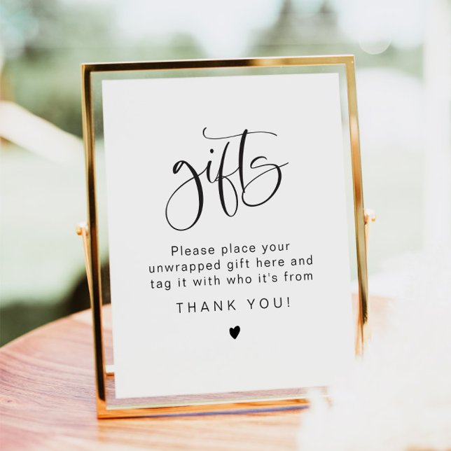 JOLIE Simple Typography Unwrapped Gifts Table Poster (Creator Uploaded)