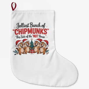 Jolliest Bunch of Chipmunks Funny Rodents Xmas Large Christmas Stocking
