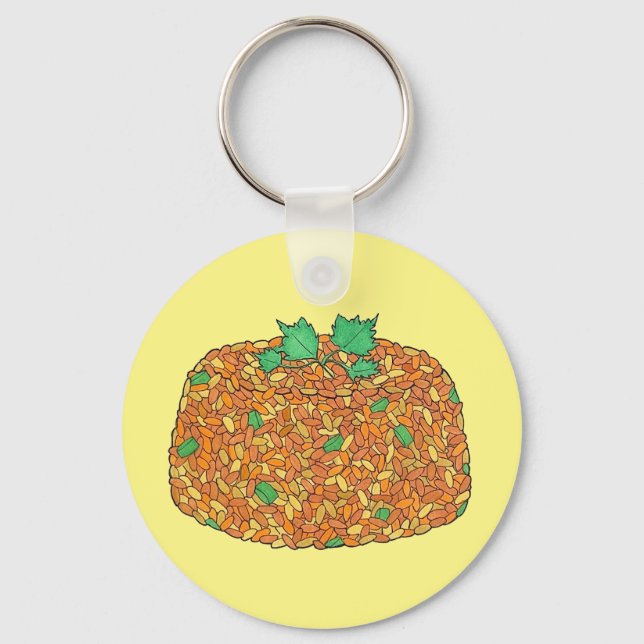 Jollof Rice Nigerian Ghanaian West African Food Key Ring (Front)