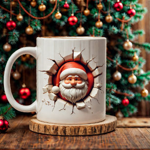 Jolly 3D Santa Claus Christmas - Funny Xmas Coffee Mug
