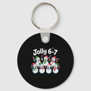 Jolly 6 7 Six Seven Meme Christmas Women Men Kids Key Ring
