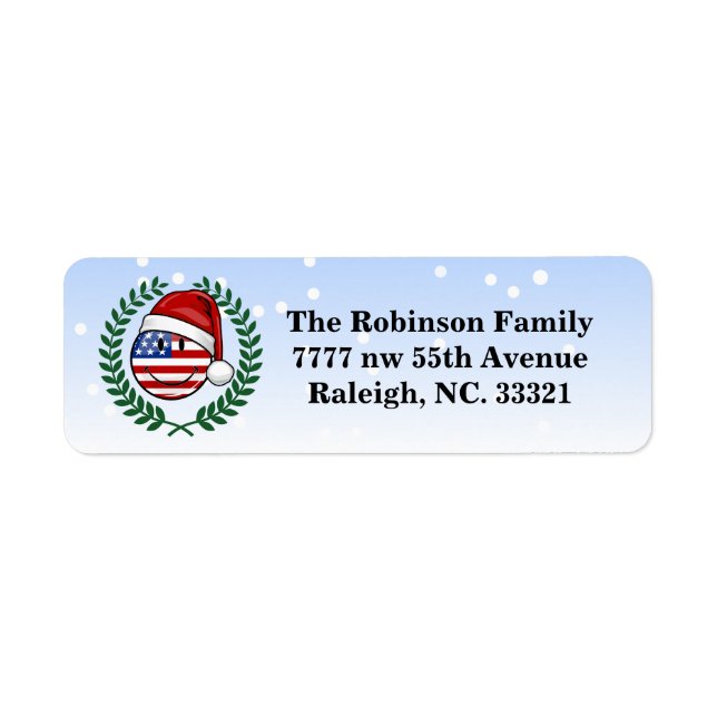Jolly American Flag Christmas Style (Front)