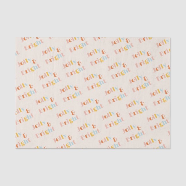 Jolly and Bright Chic Christmas Tissue Paper (Front)