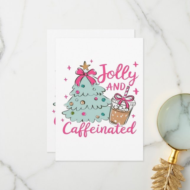 Jolly and Caffeinated Thank You Card (Front/Back In Situ)
