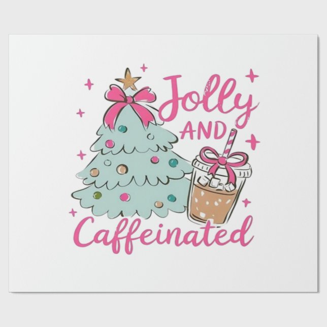 Jolly and Caffeinated Wrapping Paper (Flat)