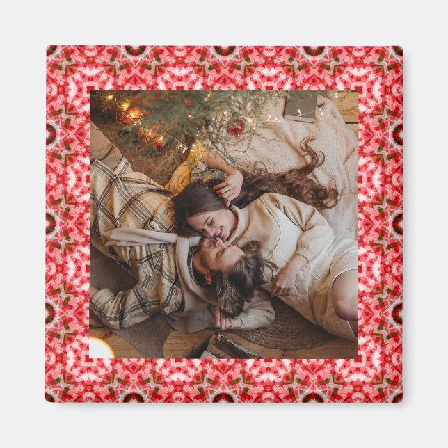  Jolly and Festive Christmas Photo Picture Frame Magnet (Front)