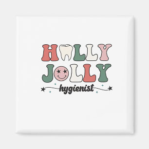 Jolly and Hygienist dental dentist Christmas Santa Magnet