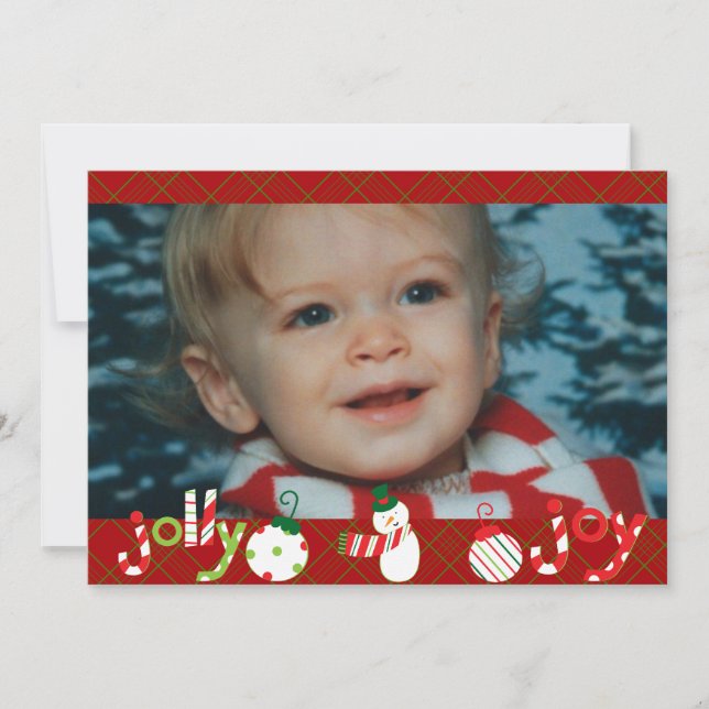 Jolly and Joy Customised Holiday Photo Card (Front)