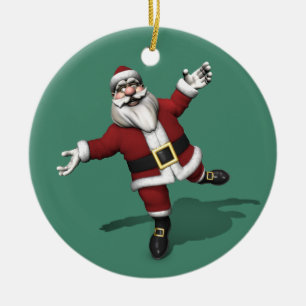 Jolly Ballet Dancer Santa Claus Ceramic Tree Decoration