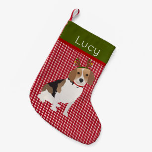 Jolly Beagle Personalised Small Christmas Stocking