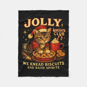 Jolly Biscuits Club We Knead Cat Xmas Fleece Blanket