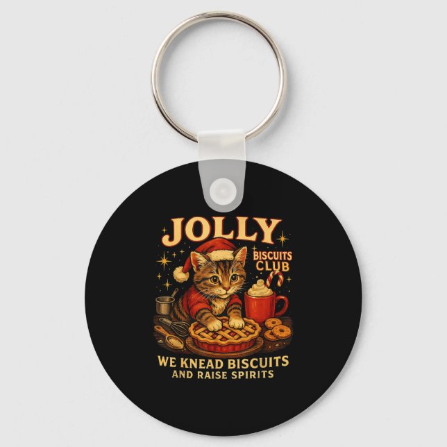 Jolly Biscuits Club We Knead Cat Xmas  Key Ring (Front)