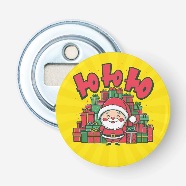 Jolly Cartoon Santa Christmas-67748 Bottle Opener (Front)