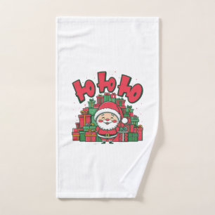 Jolly Cartoon Santa Christmas-67748 Hand Towel