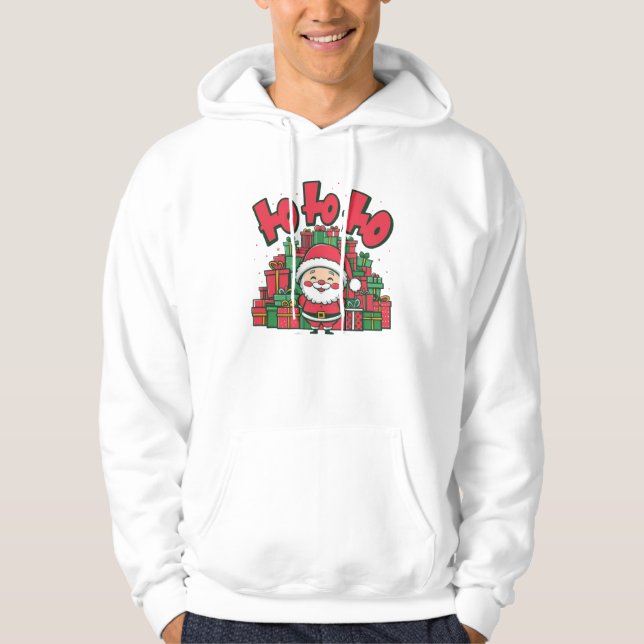 Jolly Cartoon Santa Christmas-67748 Hoodie (Front)