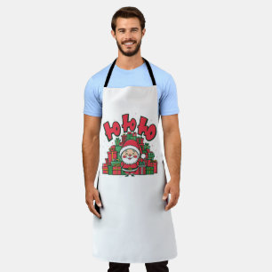 Jolly Cartoon Santa Christmas Apron