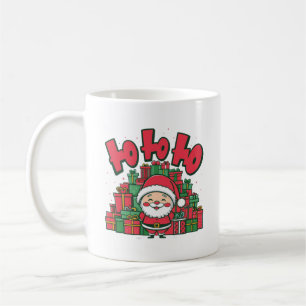 Jolly Cartoon Santa Christmas Coffee Mug
