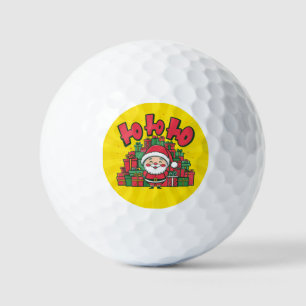 Jolly Cartoon Santa Christmas Golf Balls