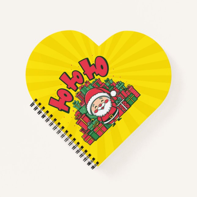 Jolly Cartoon Santa Christmas Notebook (Front)